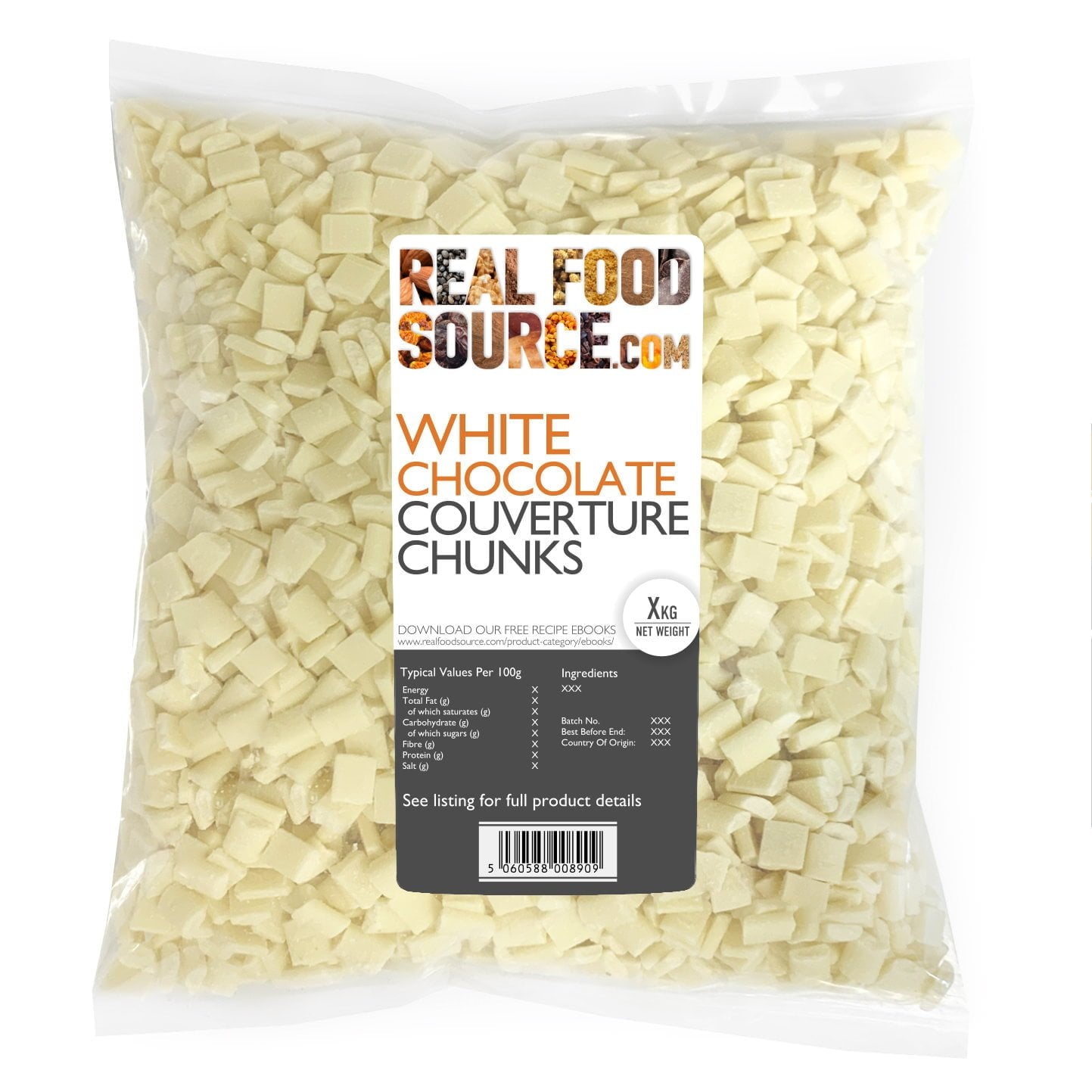 White Chocolate Couverture Chunks
