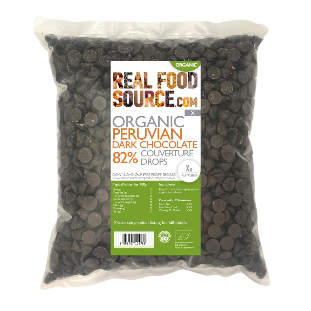 Organic Peruvian 82% Dark Chocolate Couverture Drops