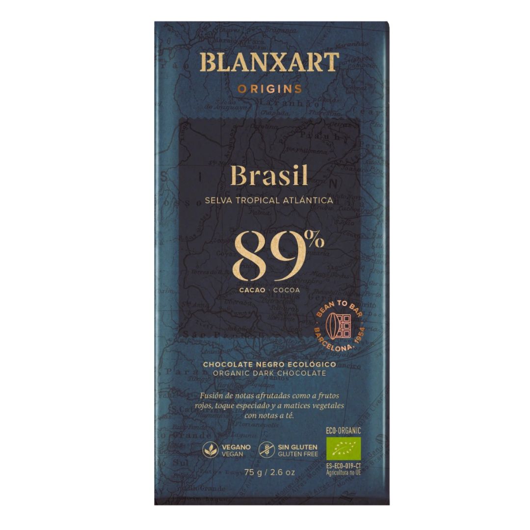 BLANXART Organic & Vegan Dark 89% Brazil Chocolate Bar