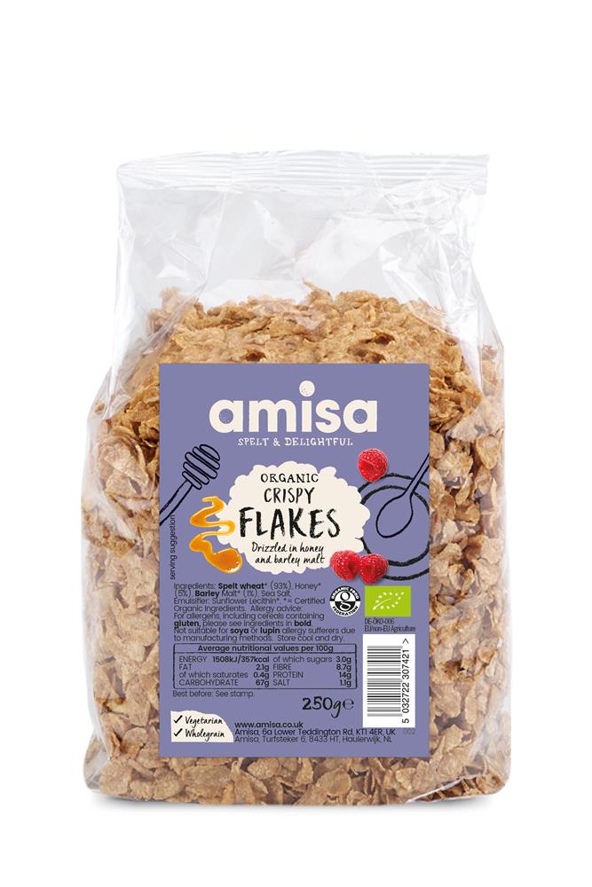 Amisa - Organic Crispy Spelt Flakes with Honey 250g
