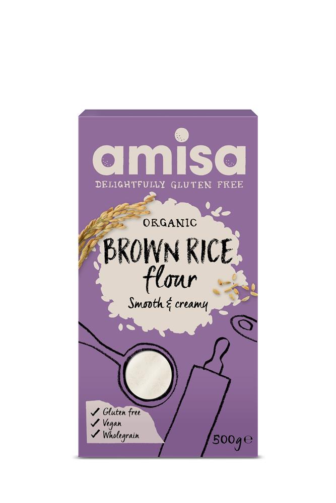 Amisa - Organic Gluten Free Brown Rice Flour (Fine Milled) 500g