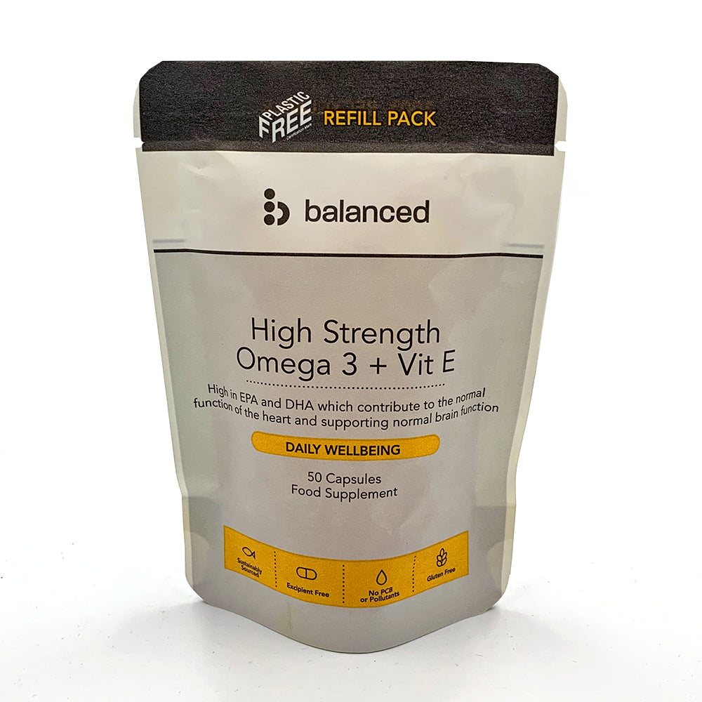 Balanced - High Strength Omega 3 + Vit E 50 Gel Caps - Refill Pouch