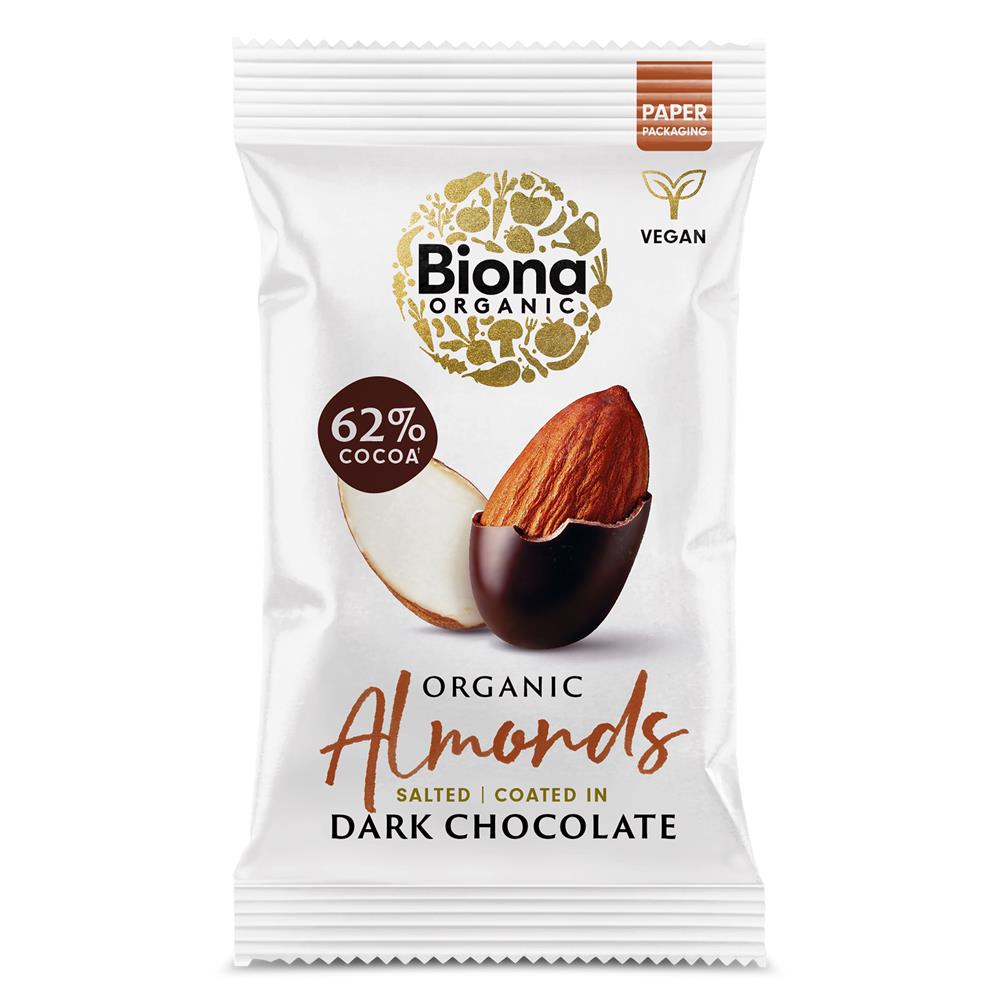 Biona Organic - Organic Dark Chocolate Roasted Almonds 60g