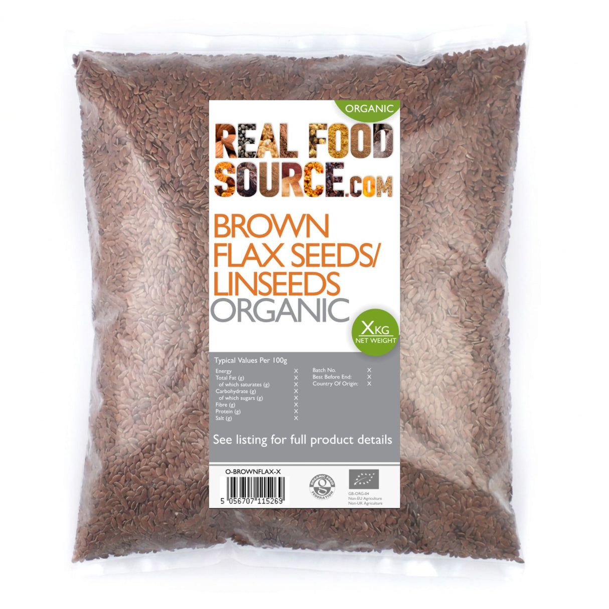 Brown Flax Seeds / Linseeds, Organic