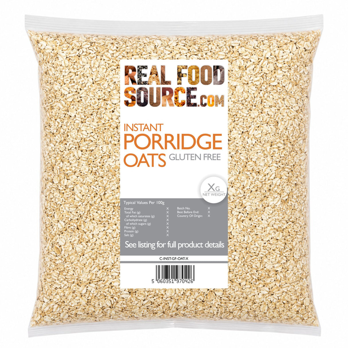 Instant Porridge Oats, Gluten Free
