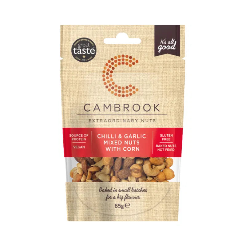 Cambrook - Chilli & Garlic Mixed Nuts with Corn 130g (2 x 65g)