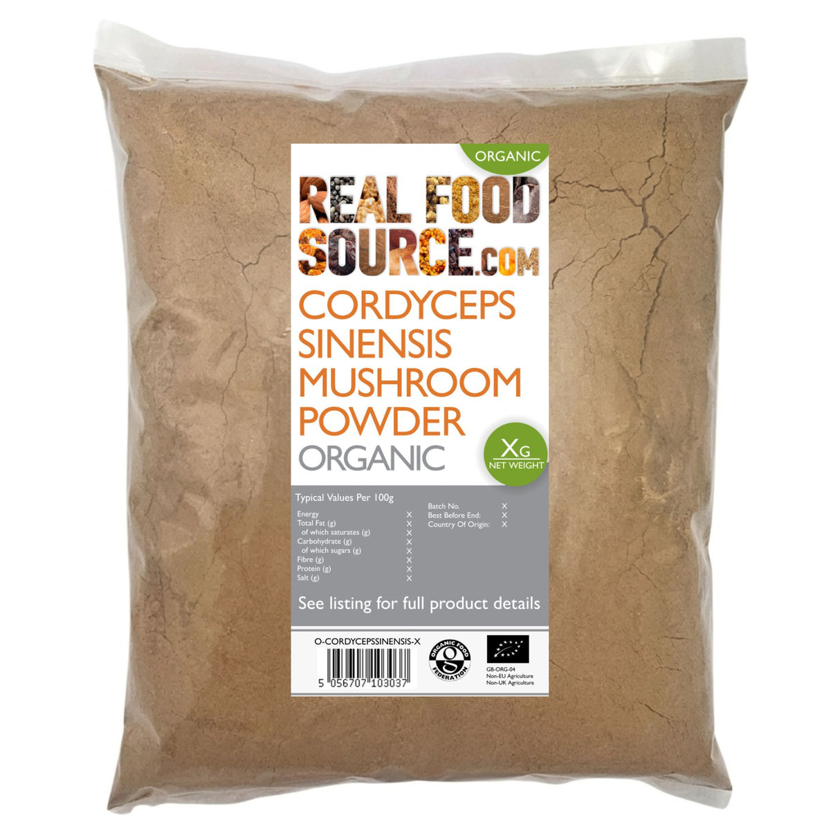 Cordyceps Sinensis Mushroom Powder, Organic