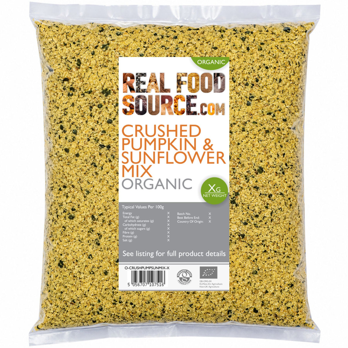 Crushed Pumpkin & Sunflower Mix, Organic
