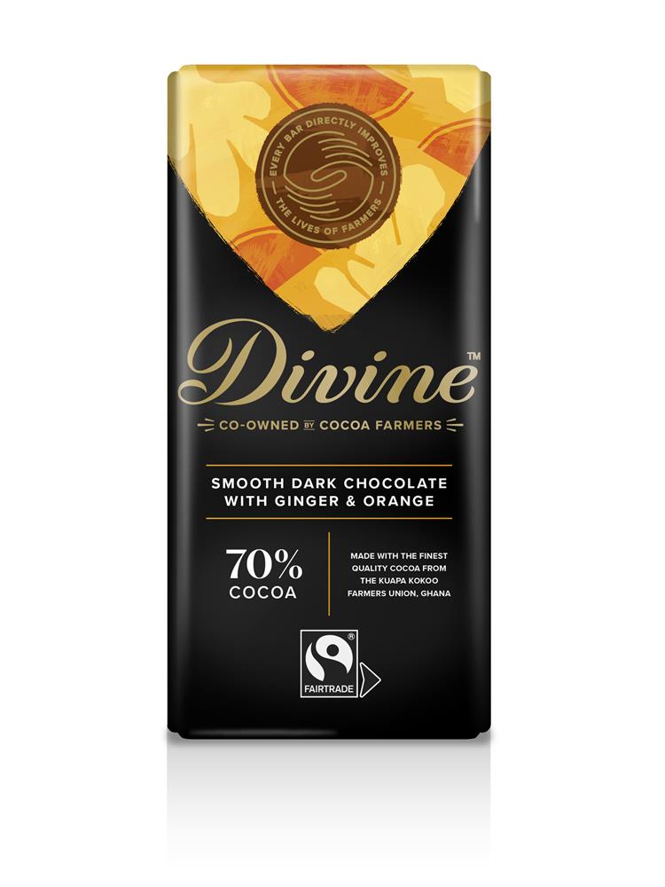 Divine - 70% Dark Chocolate with Ginger & Orange