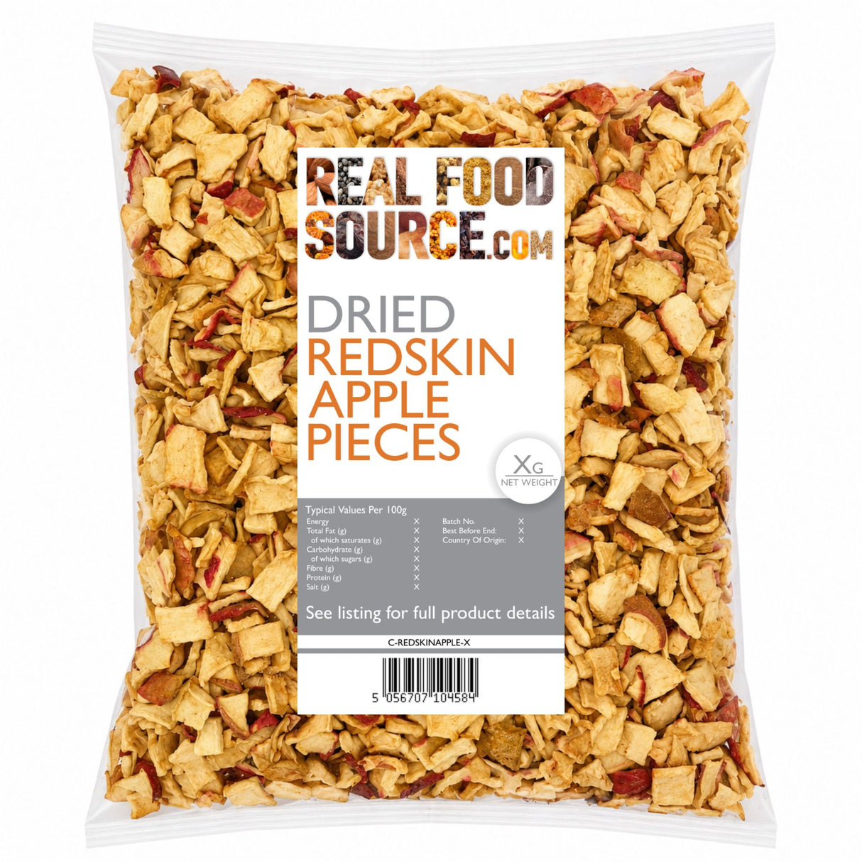 Dried Redskin Apple Pieces