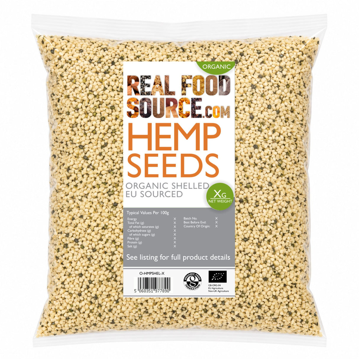 Hemp Seeds, Organic Shelled, EU-Sourced