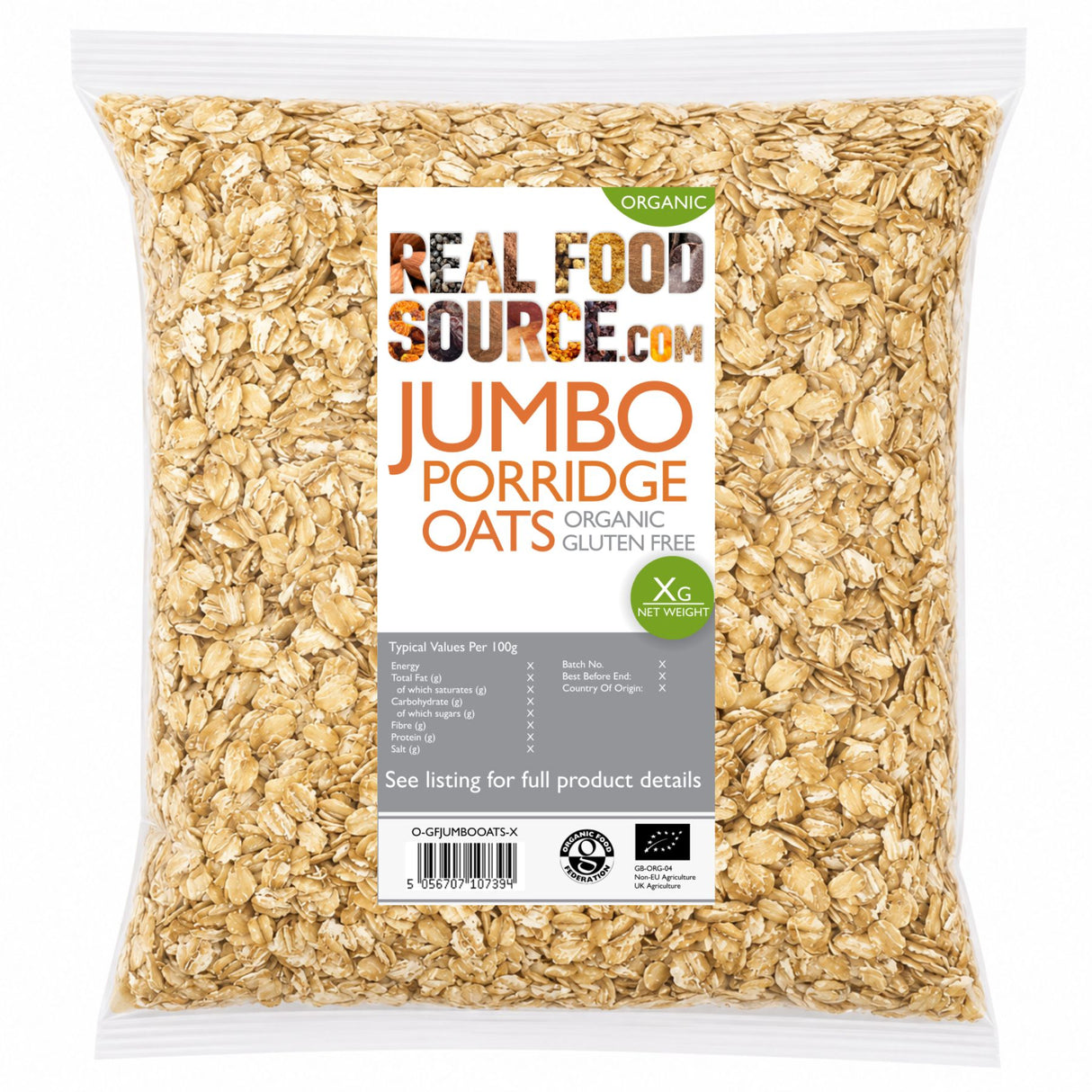 Jumbo Porridge Oats, Organic Gluten-Free