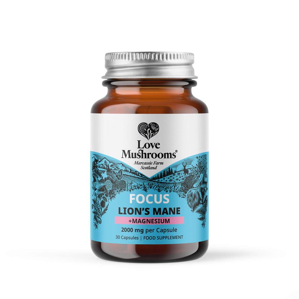 Love Mushrooms - FOCUS Lions Mane & Magnesium 30 Capsules