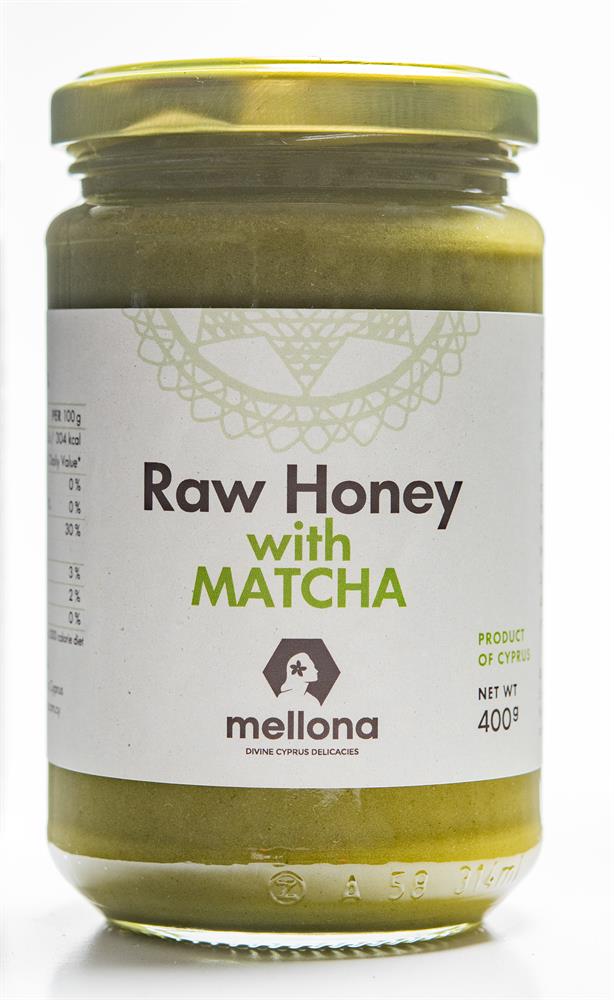 Mellona - Cypriot Raw Honey with Matcha Tea 400g