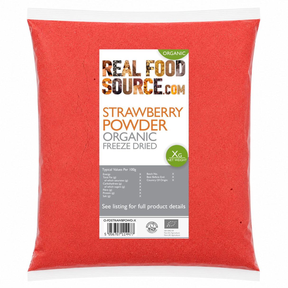 Strawberry Powder, Organic Freeze-Dried