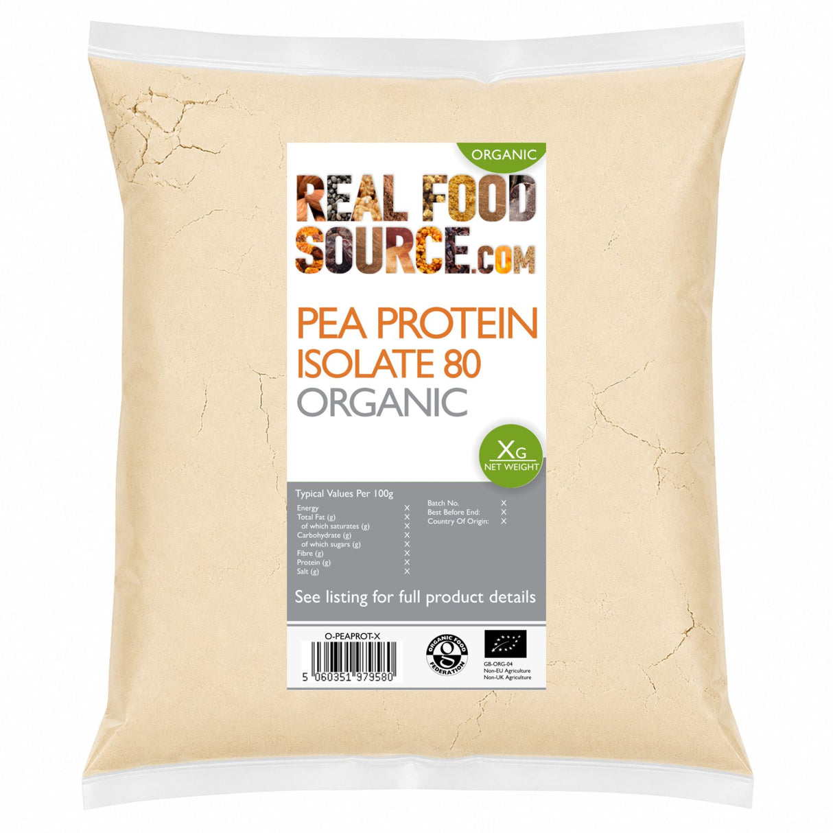 Pea Protein Isolate 80, Organic