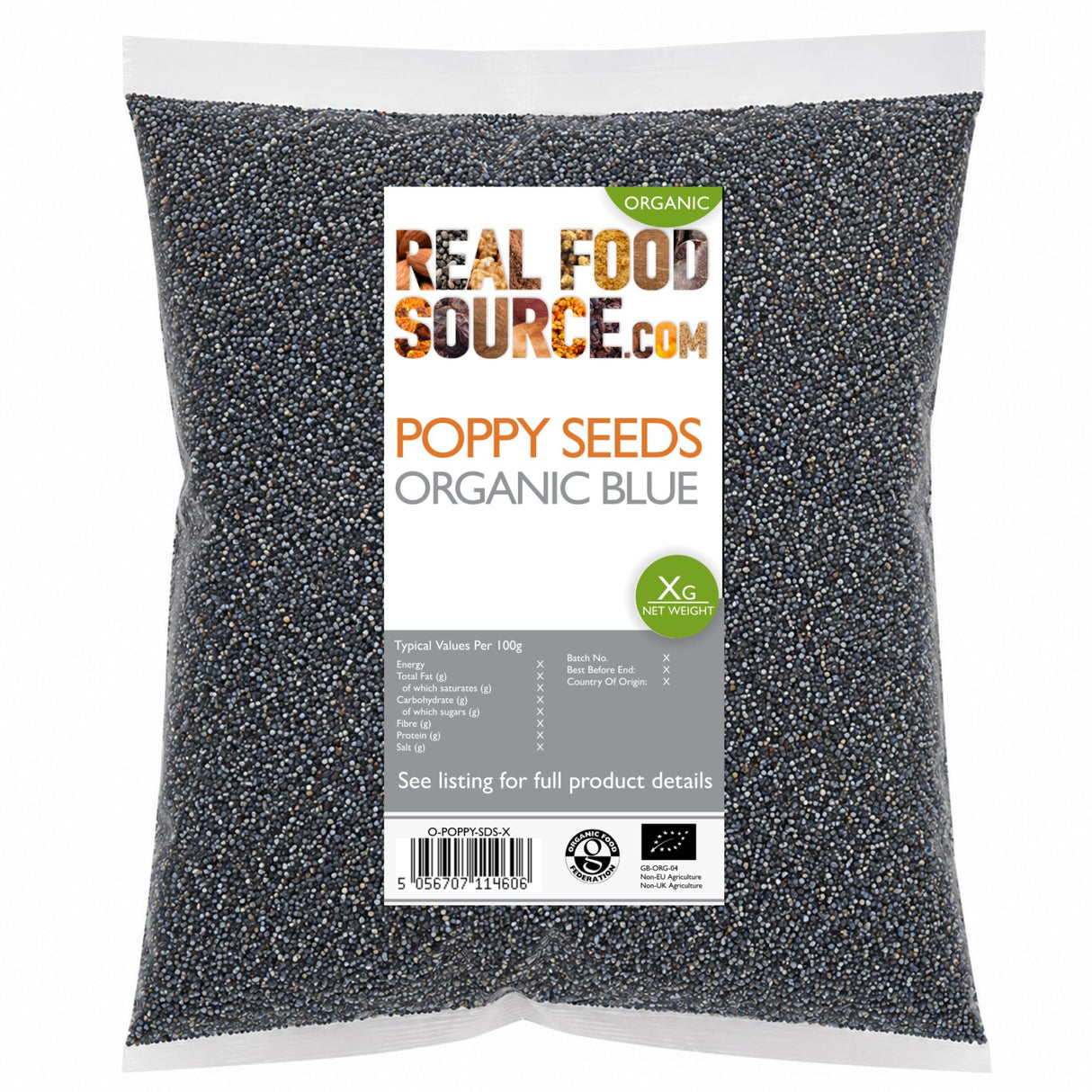 Poppy Seeds, Organic Blue