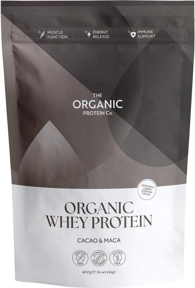 The Organic Protein Company - Cacao & Maca Organic Whey Protein Powder 400g