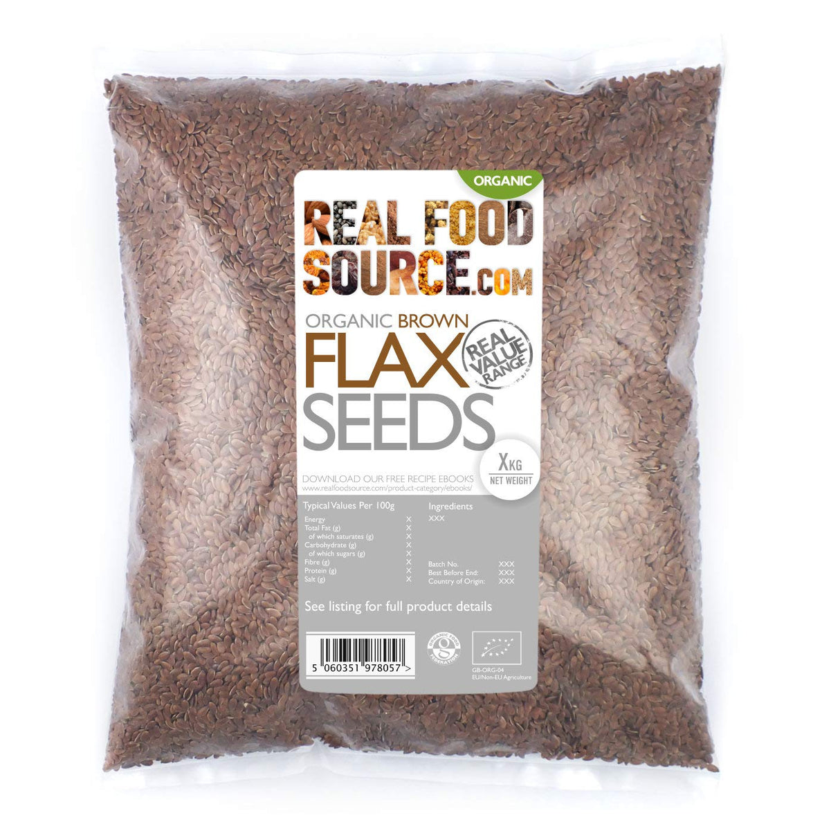 Organic Brown Flax Seeds/ Linseeds Savvy Saver Pack 2.5kg