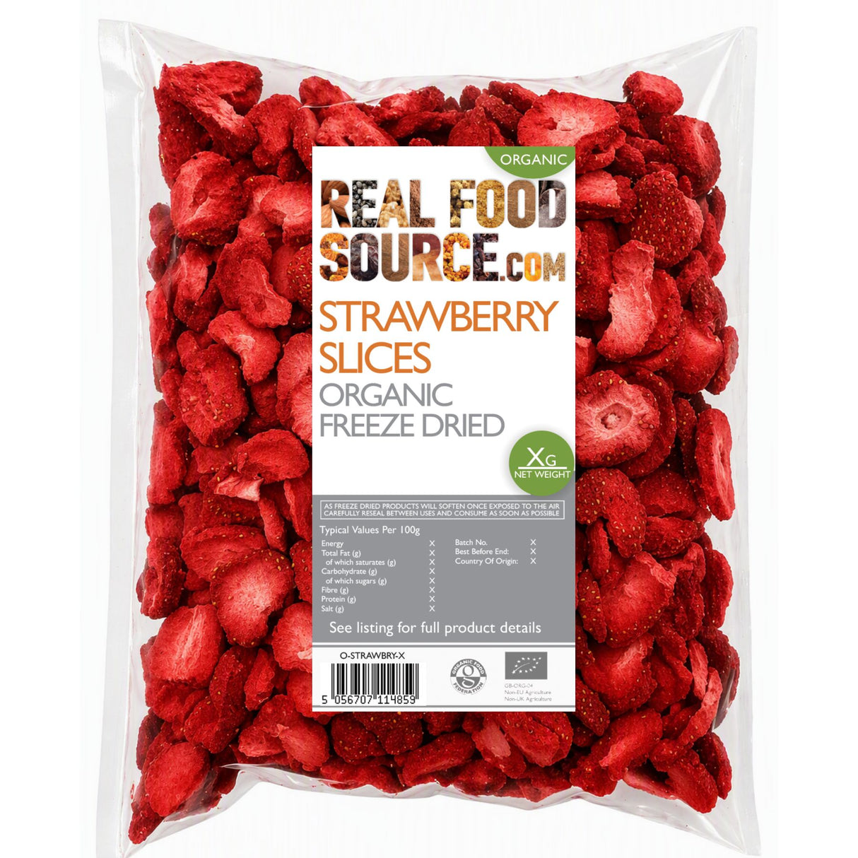 Strawberry Slices, Organic Freeze-Dried
