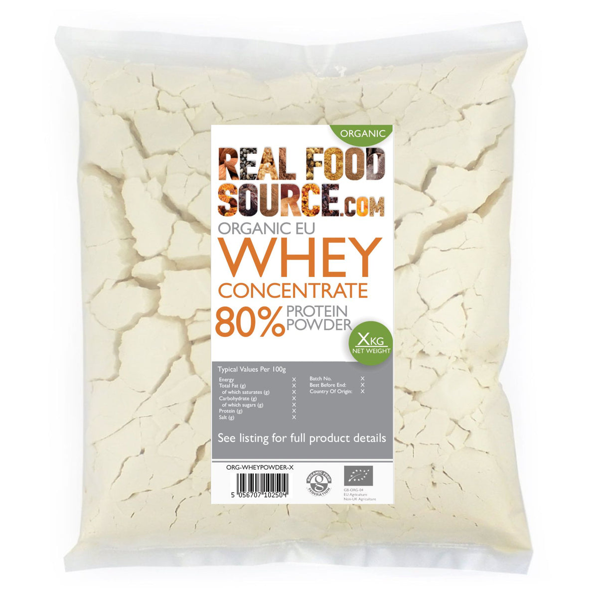 Organic EU Whey Protein Powder Concentrate 80