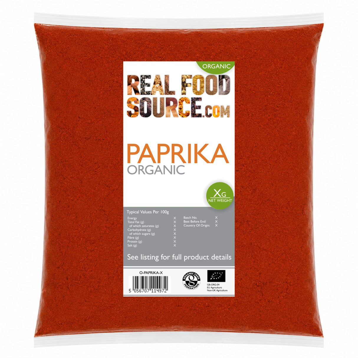 Paprika, Organic