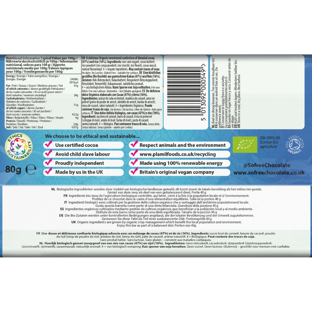 Plamil So Free Organic Vegan Smooth Bar