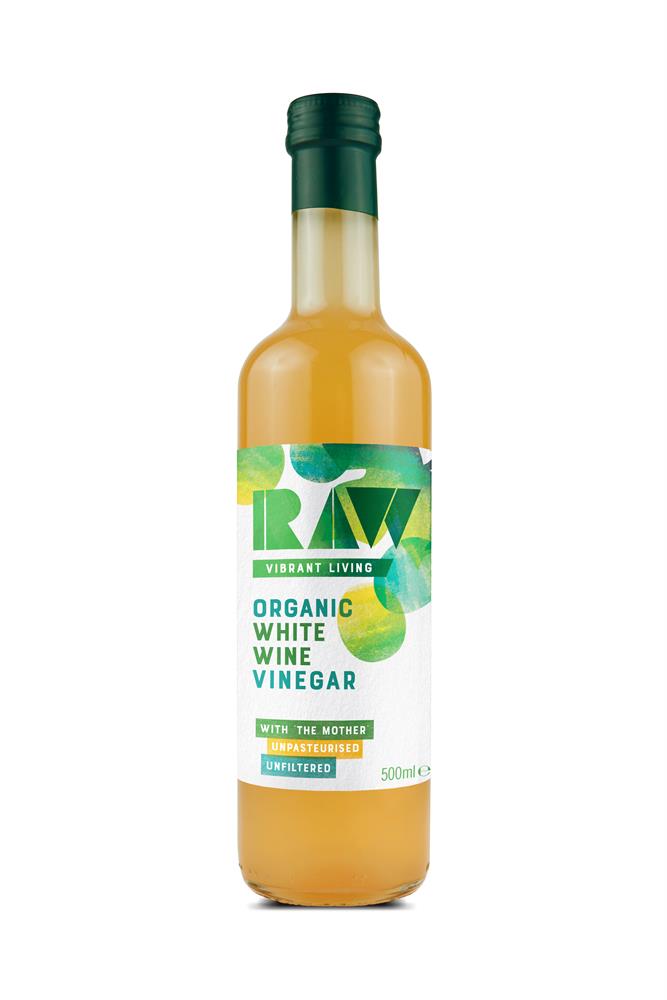 Raw Vibrant Living - Organic RAW White Wine Vinegar with the Mother 500ml