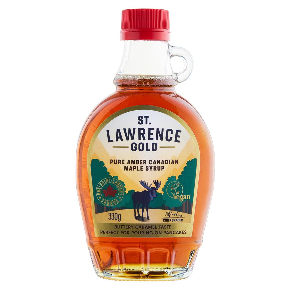 St Lawrence Gold - Grade A Amber Colour Rich Taste Maple Syrup 330g