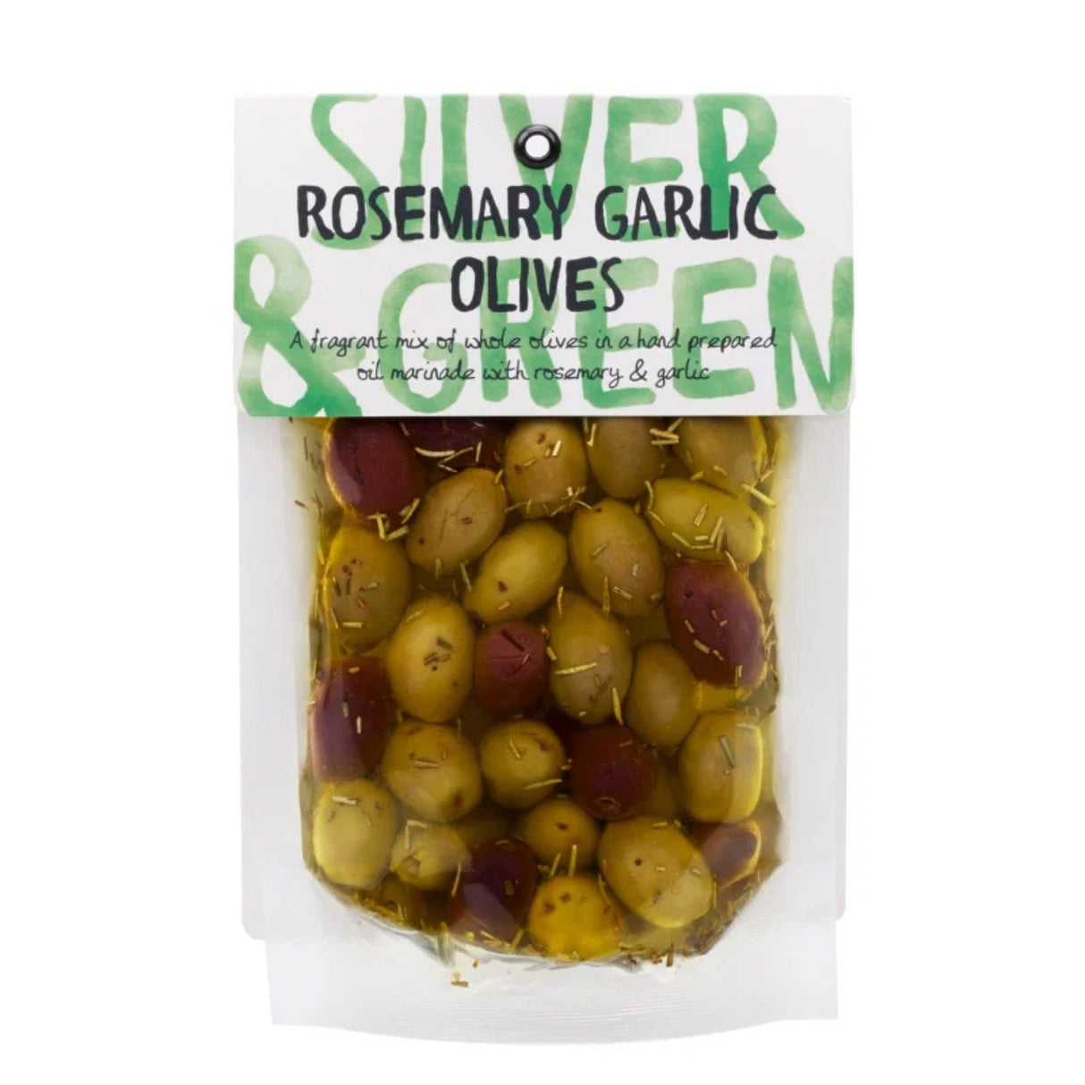 Silver & Green - Rosemary Garlic Olives Mixed Whole 220g