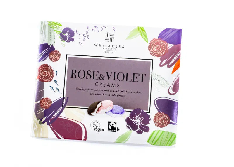 Whitakers - Dark Chocolate Rose and Violet Fondant Creams 200g