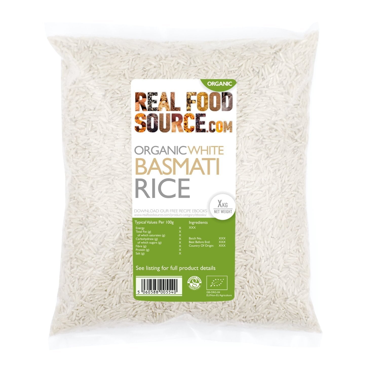 Organic White Basmati Rice Savvy Pack 2.5kg