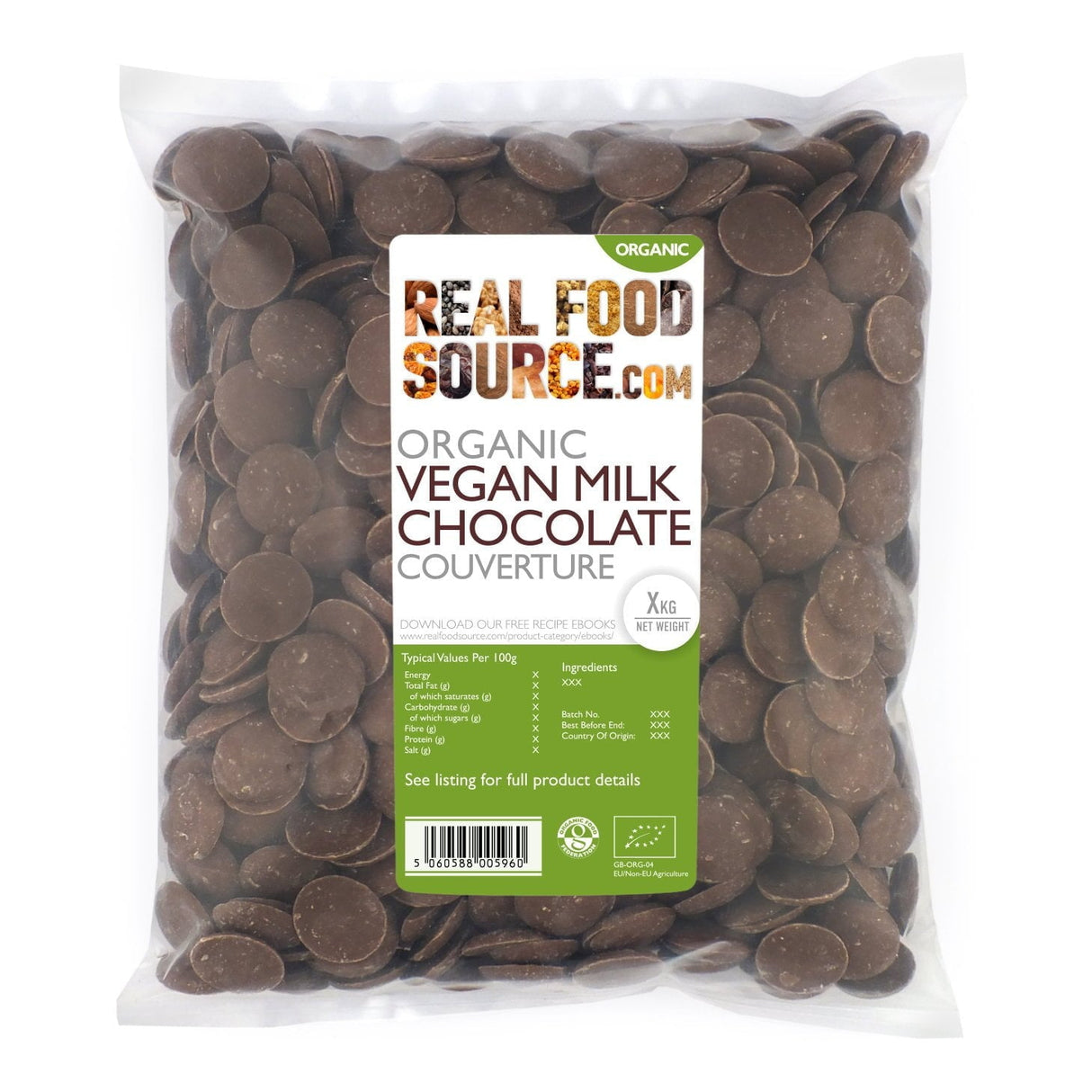 Organic Vegan Milk Chocolate Couverture Drops