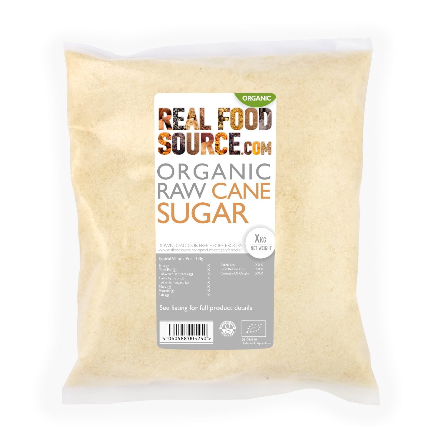 Organic Raw Cane Sugar Savvy Saver Pack 2.5kg