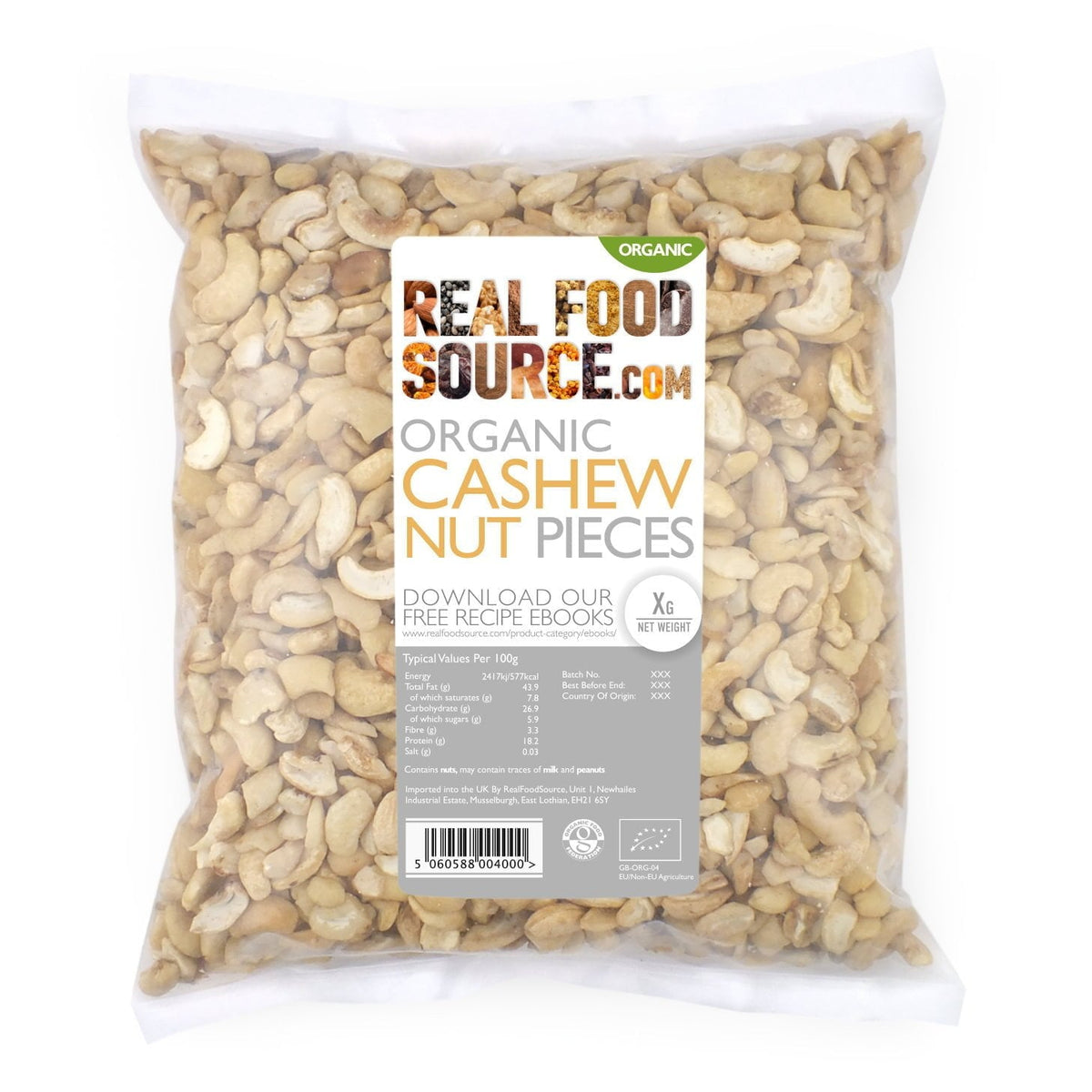 Organic Cashew Nut Pieces RealFoodSource