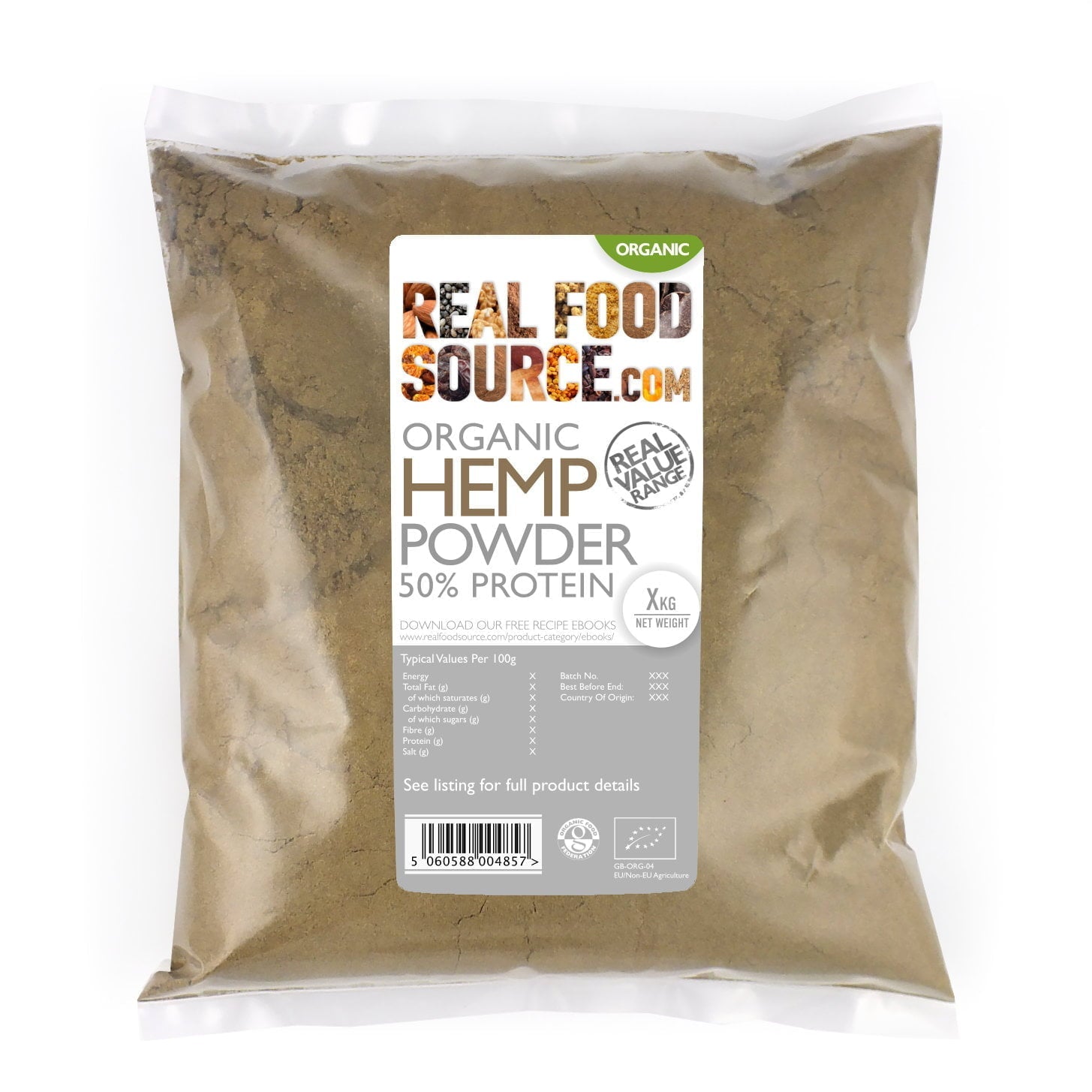 Organic Hemp Protein Powder 50% Protein