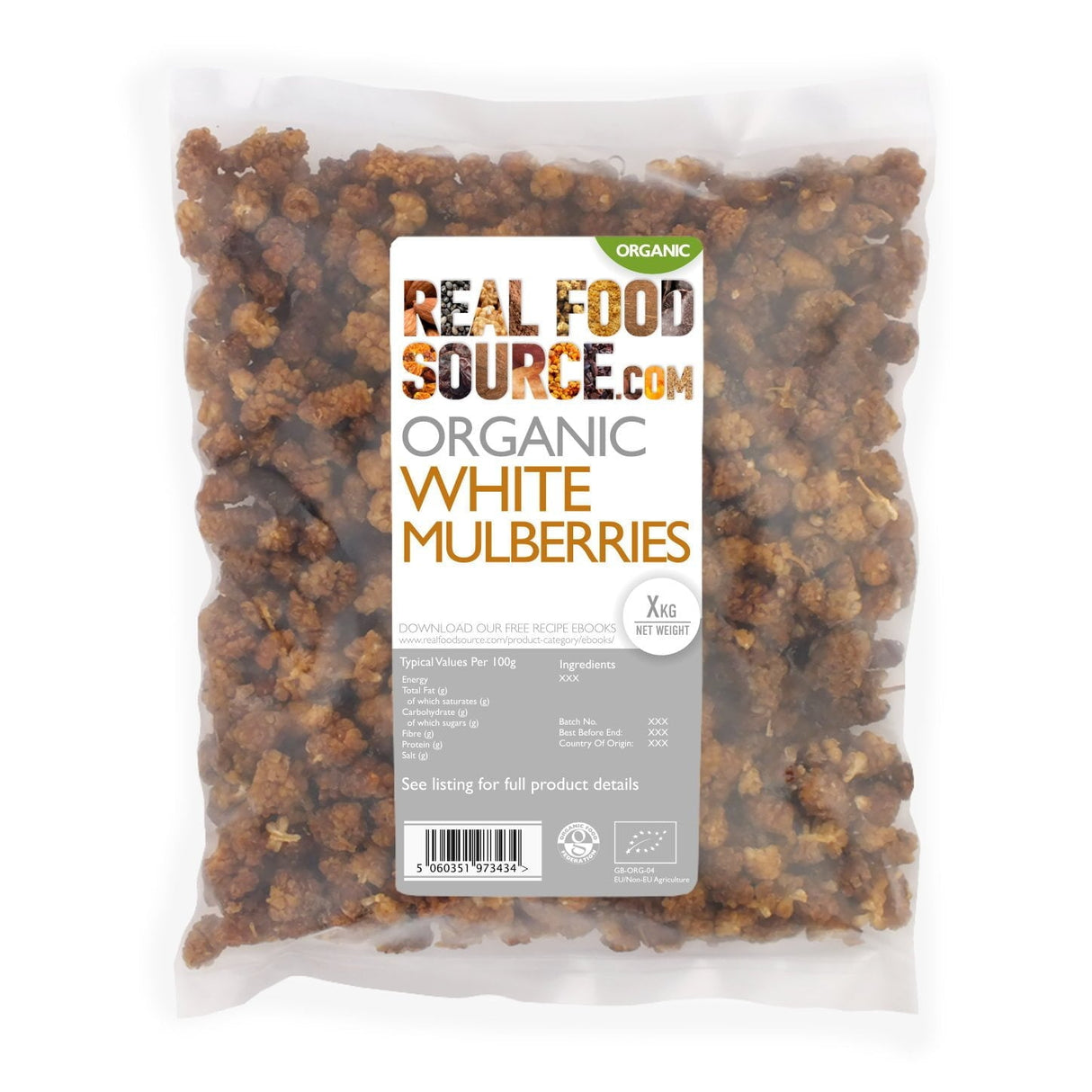 Organic Sun Dried White Mulberries