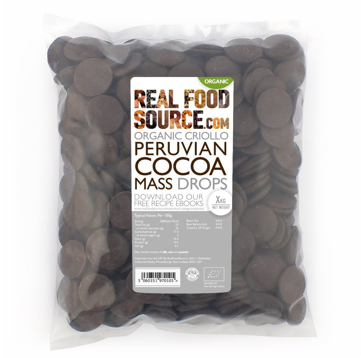 Organic Criollo Cacao Mass / Liquor Wafers