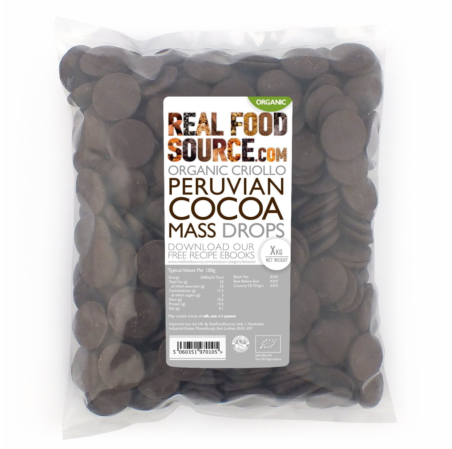 Organic Criollo Cacao Mass / Liquor Wafers