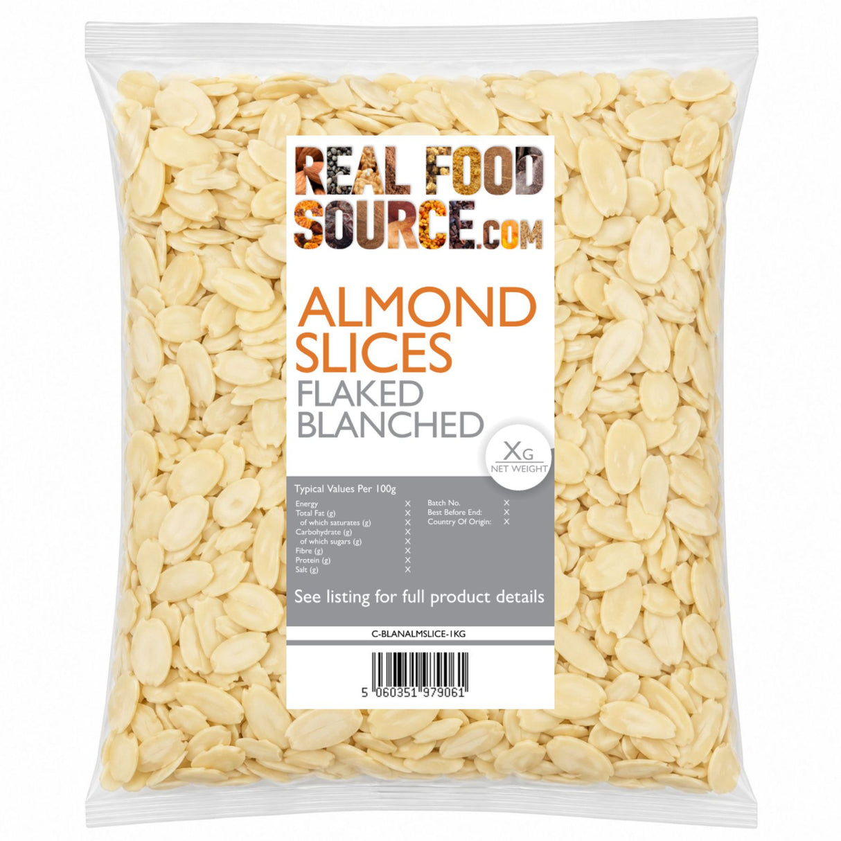 Almond Slices, Flaked Blanched
