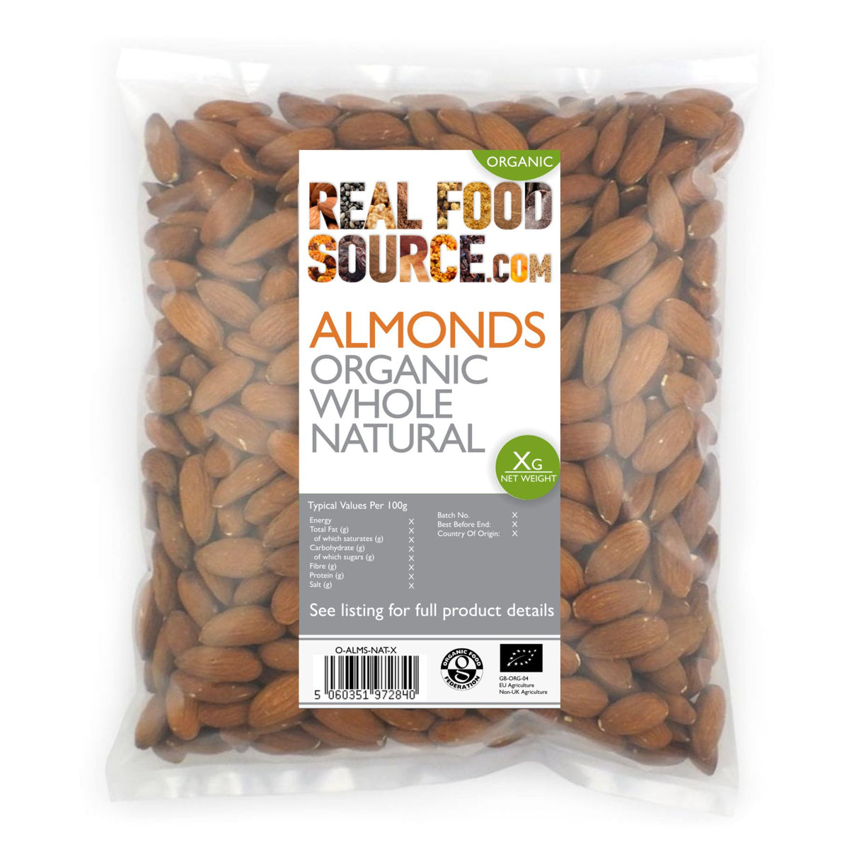 Almonds, Organic Whole Natural