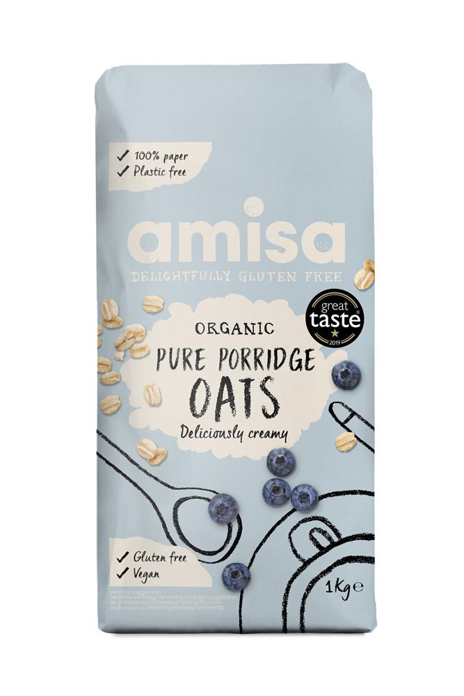 Amisa - Organic Gluten Free Pure Porridge Oats 1kg