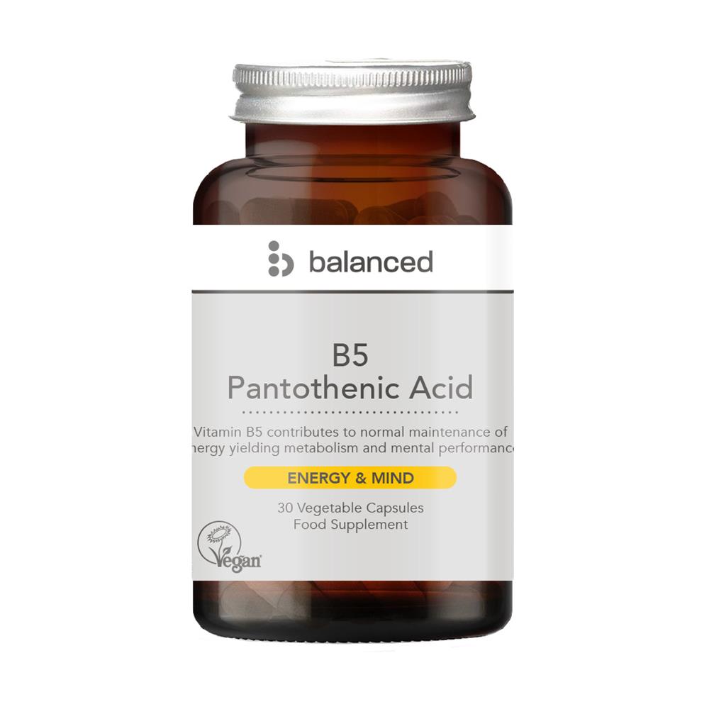 Balanced - B5 Pantothenic Acid 30 Veggie Caps - Reusable Bottle