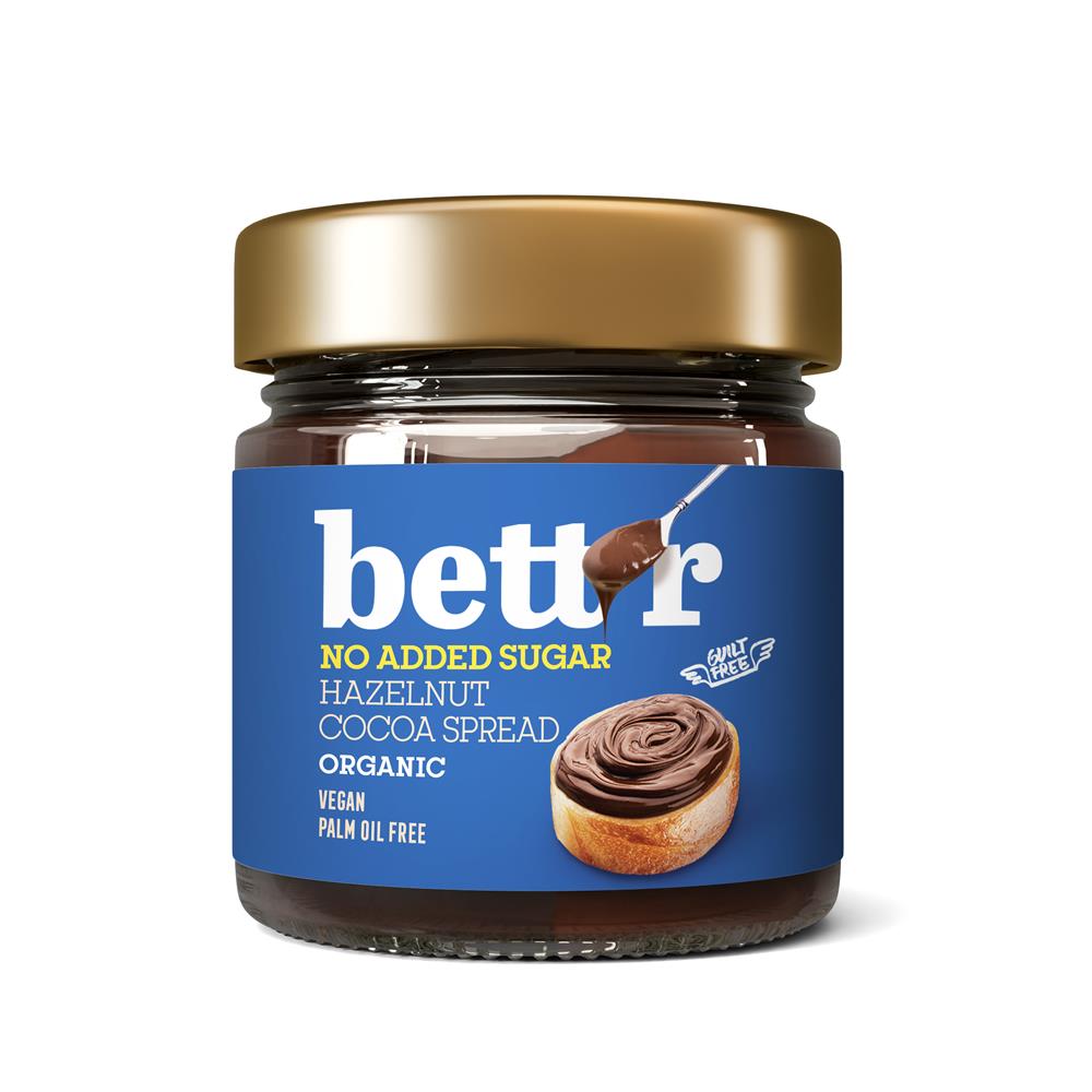 Bettr - Organic Vegan Hazelnut Cocoa Spread with NO Added Sugar 250g