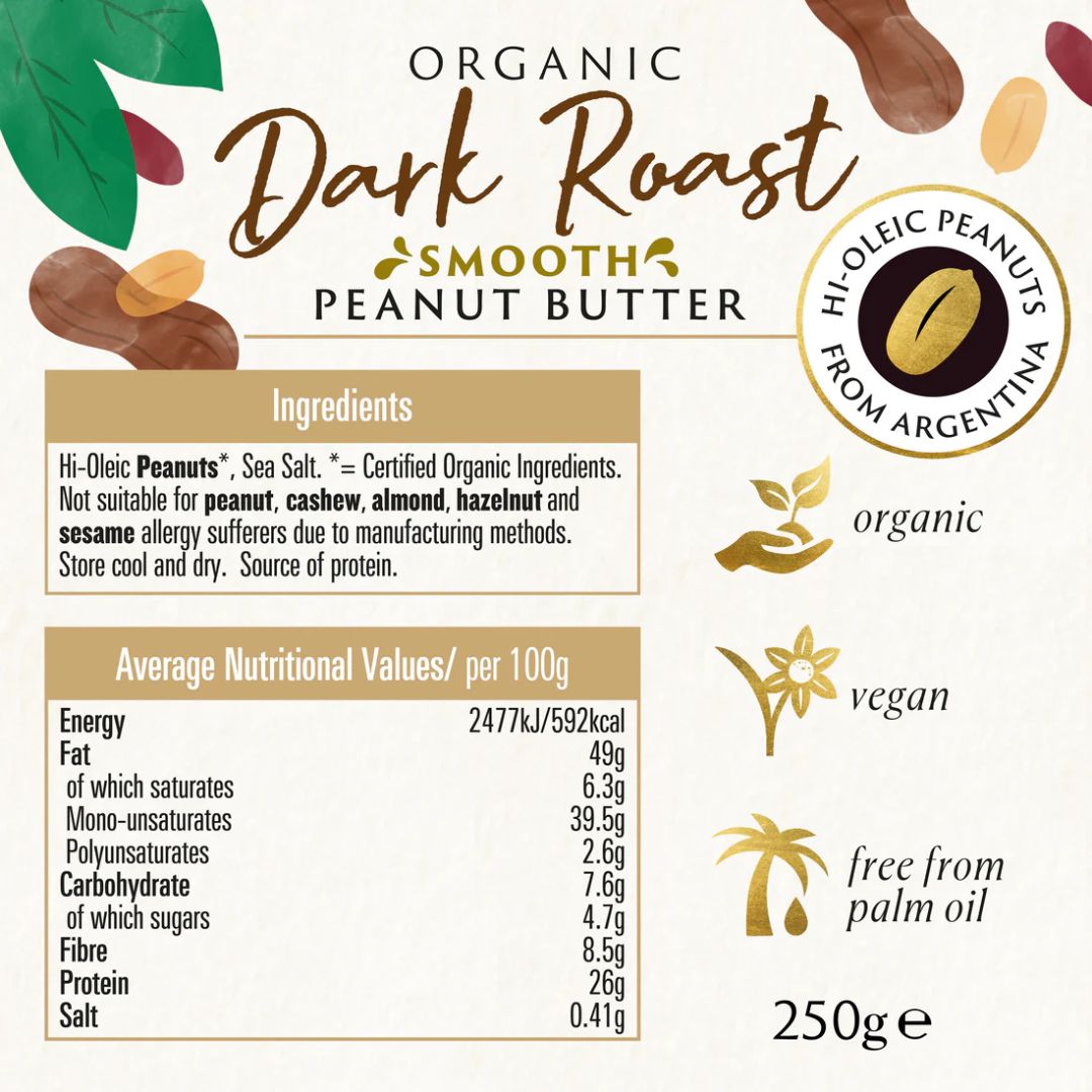 Biona Organic Dark Roast Hi-Oleic Peanut Butter Smooth