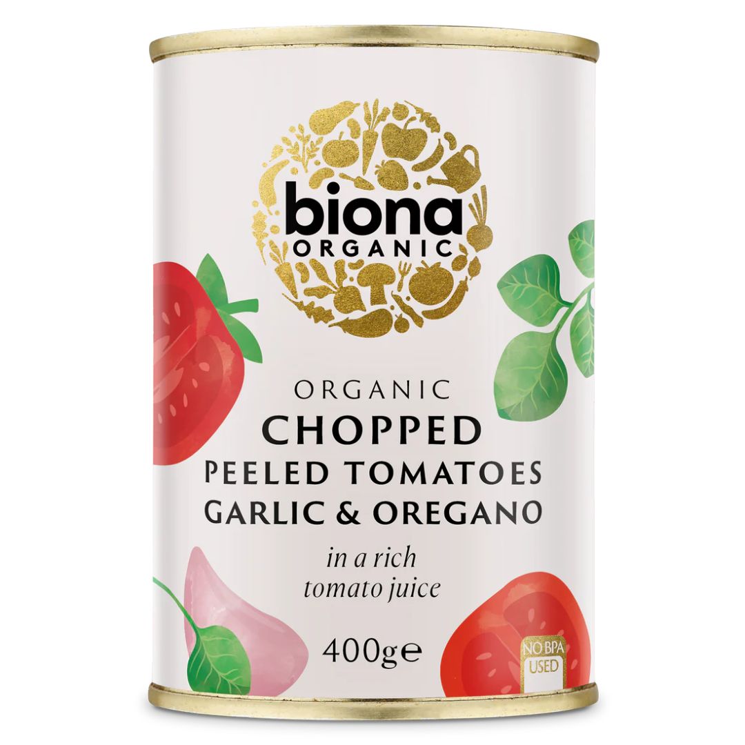 Biona Organic Chopped Tomatoes with Garlic & Oregano