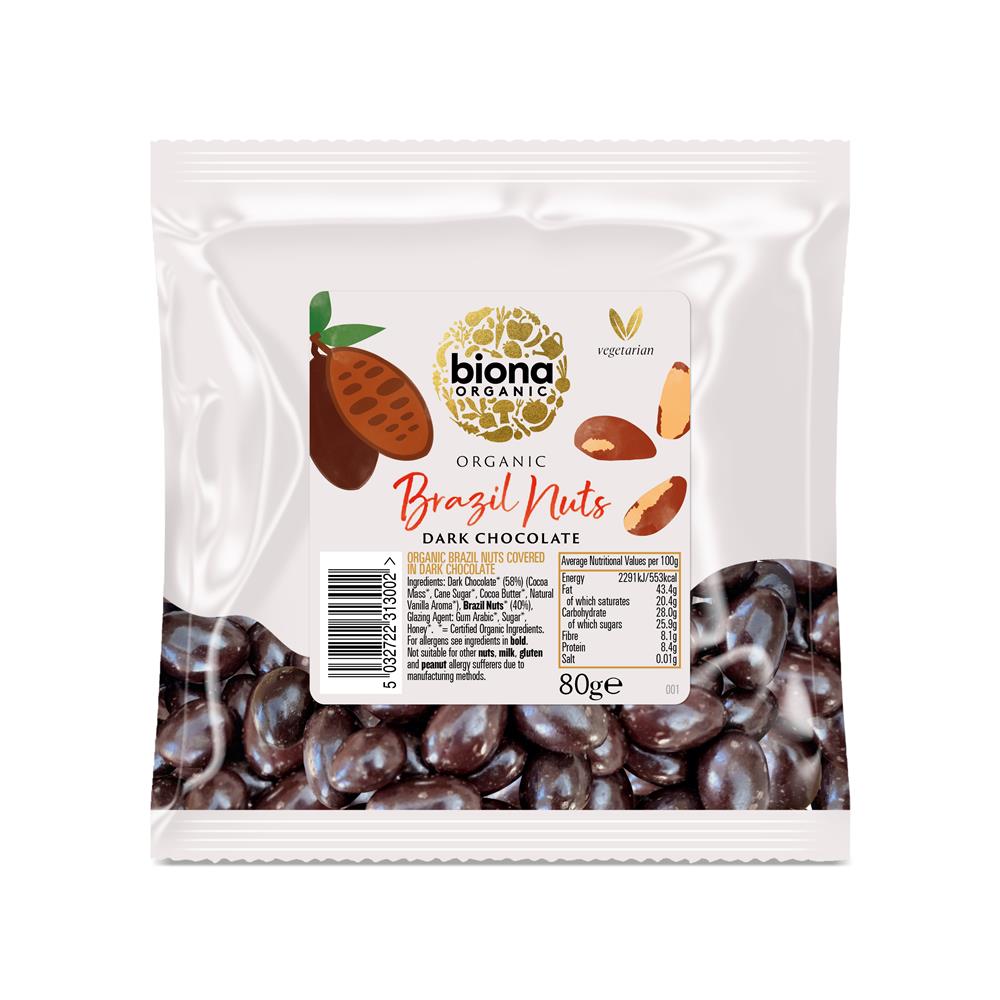 Biona Organic - Organic Plain Chocolate Covered Rainforest Brazils 80g
