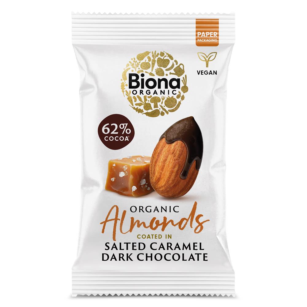 Biona Organic - Organic Dark Chocolate Salted Caramel Roasted Almonds 60g