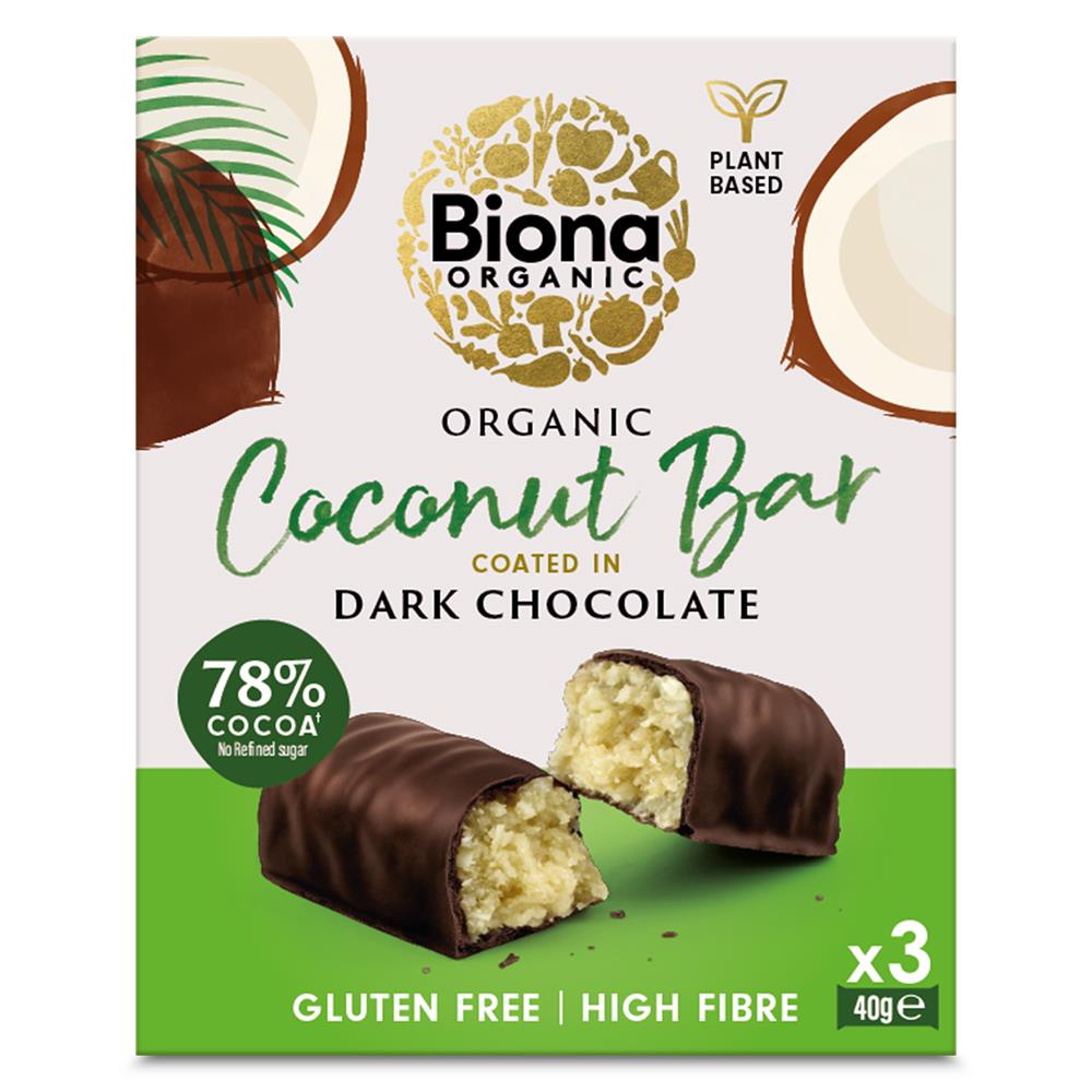 Biona Organic - Organic Dark Chocolate Coconut Bar Multipack 3x40g