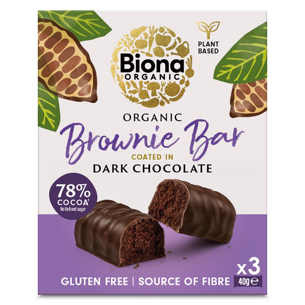 Biona Organic - Organic Dark Chocolate Brownie Bar Multipack 3x40g